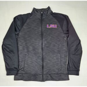 LSU Tigers Jacket Mens‎ Small. NCAA Full-Zip Grey Purple Longsleeve.